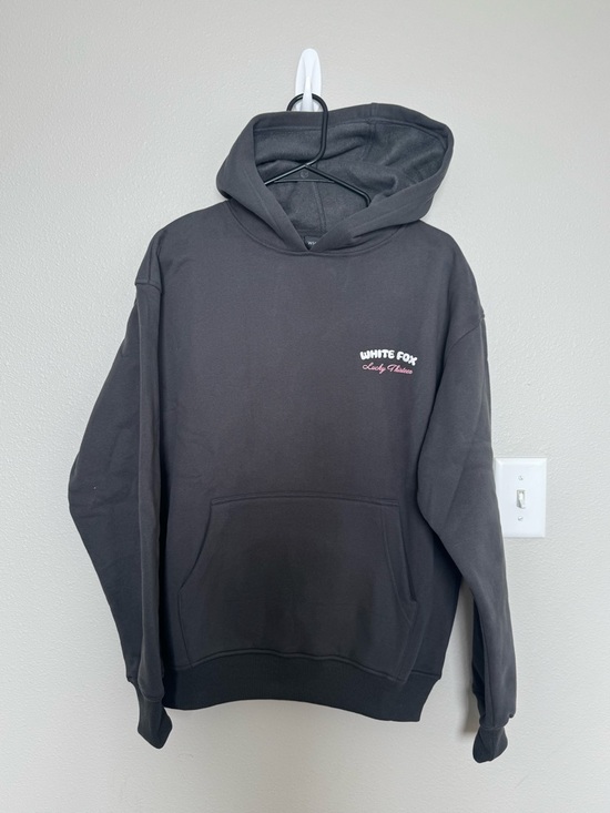 White Fox Boutique Tops - White Fox Boutique Charcoal “Lucky 13 Cheyenne” Hoodie NWT Size XS/S
